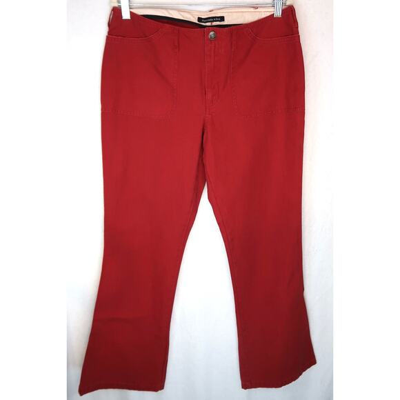 Abercrombie & Fitch Pants - Abercrombie & Fitch Red Straight Leg Chino Pants Women  Size 10 Red Cotton Capri